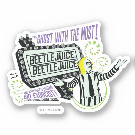 Beetlejuice | "Ghost With The Most" Marquee シール (正面)