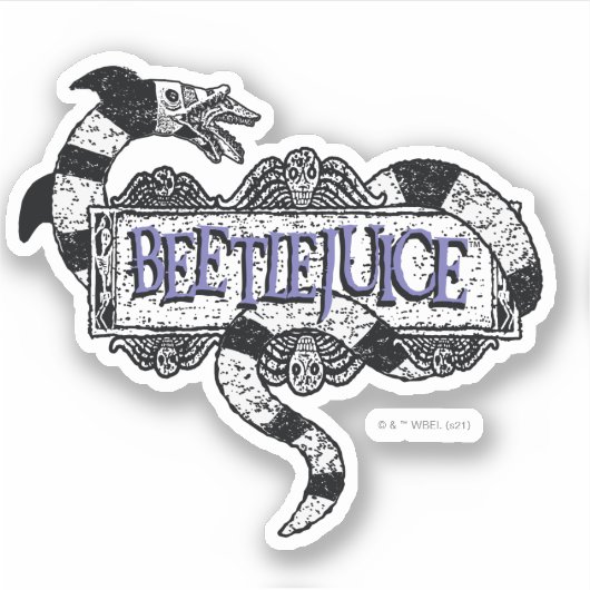 Beetlejuice | Sandworm Coiled on Beetlejuice Logo シール (正面)