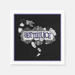 Beetlejuice Sandworm Coiled on Beetlejuice Logo スタンダードカクテルナプキン