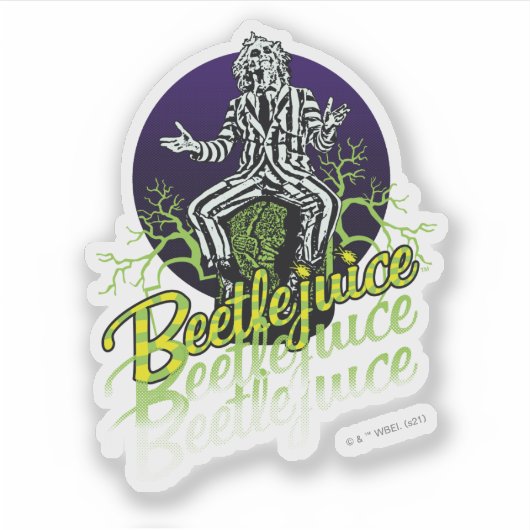 Beetlejuice | Sitting on a Tombstone シール (正面)