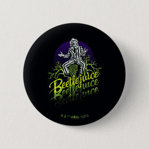 Beetlejuice Sitting on a Tombstone 缶バッジ