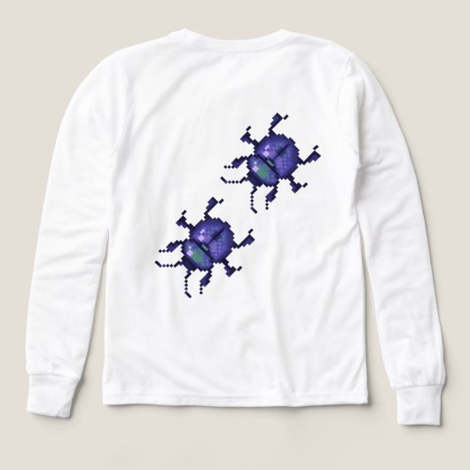 Beetles purple pixel art (デザイン背面)