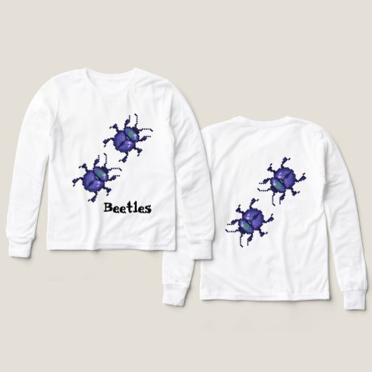 Beetles purple pixel art (デザイン 正面＆背面)