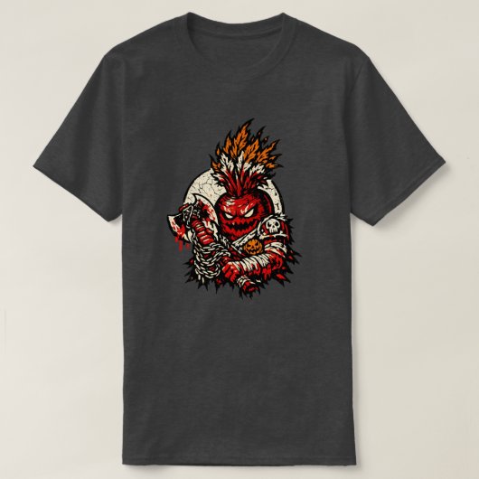Beetroot Berserker Halloween — Dark Warrior Retro  Tシャツ (デザイン正面)