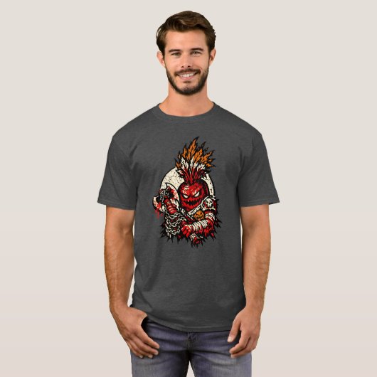 Beetroot Berserker Halloween — Dark Warrior Retro  Tシャツ (正面フル)