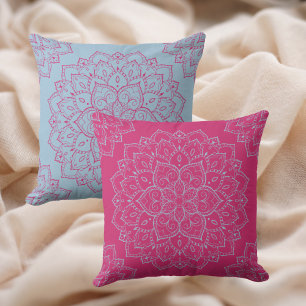 Beetroot Purple & Summer Song Blue Mandala クッション