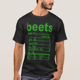 Beets Nutrition Facts 2020感謝祭おもしろい食べ物 Tシャツ