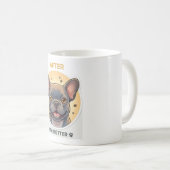 Before After Coffee Funny French Bulldog Design コーヒーマグカップ (正面右)