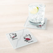 Before & After Coffee Zombie to Frenzy おもしろい Robin ガラスコースター (アングル)