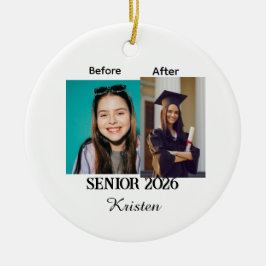 Before and after photo personalized graduation  セラミックオーナメント