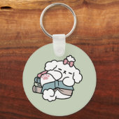 Before Bedtime with My Pup – Book and Dog Lover キーホルダー (正面)