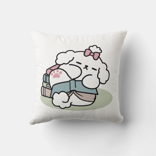 Before Bedtime with My Pup – Book and Dog Lover  クッション (裏面)