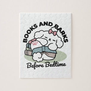 Before Bedtime with My Pup - Book and Dog Lover ジグソーパズル