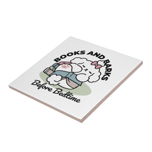 Before Bedtime with My Pup – Book and Dog Lover タイル (側面)