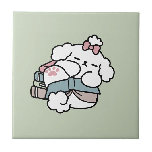 Before Bedtime with My Pup – Book and Dog Lover タイル (正面)