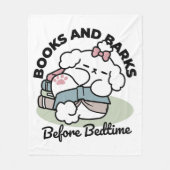 Before Bedtime with My Pup – Book and Dog Lover フリースブランケット (正面)