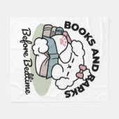 Before Bedtime with My Pup – Book and Dog Lover フリースブランケット (正面(横))