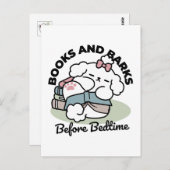 Before Bedtime with My Pup – Book and Dog Lover ポストカード (正面/裏面)
