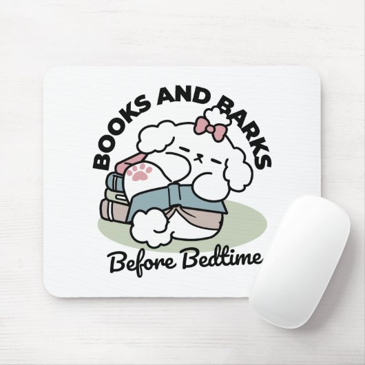 Before Bedtime with My Pup – Book and Dog Lover マウスパッド (マウス)