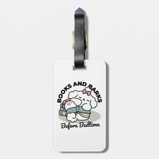 Before Bedtime with My Pup – Book and Dog Lover ラゲッジタグ (裏面縦)