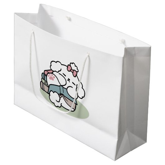 Before Bedtime with My Pup – Book and Dog Lover ラージペーパーバッグ (正面アングル)