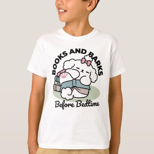 Before Bedtime with My Pup – Book and Dog Lover  Tシャツ (正面)