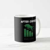 Before Coffee Bearish After Coffee Bullish コーヒーマグカップ (正面右)