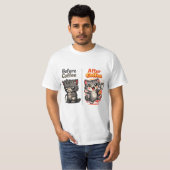 Before Coffee Grumpy Cat After Coffee Tシャツ (正面フル)