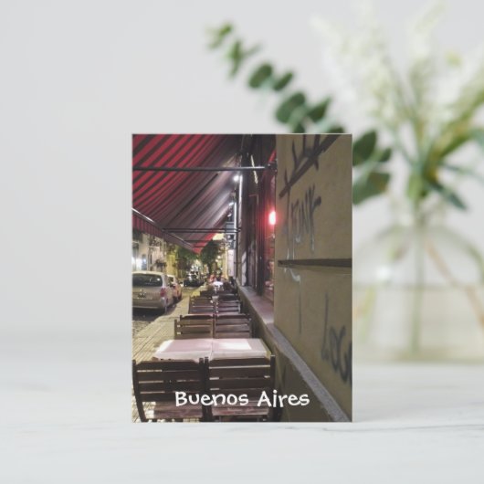 Before Dinner Hour-Sidewalkカフェinブエノスアイレス ポストカード (スタンド正面)