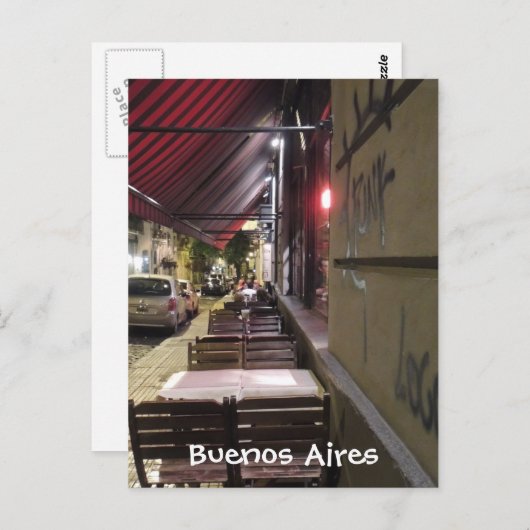 Before Dinner Hour-Sidewalkカフェinブエノスアイレス ポストカード (正面/裏面)