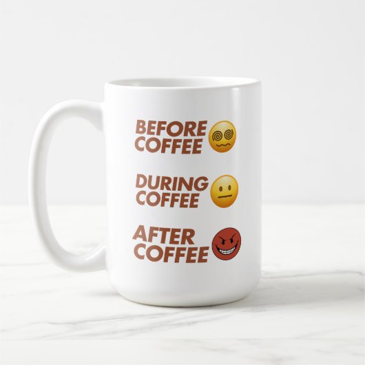Before During After Coffee Mood Vector Art コーヒーマグカップ (左)