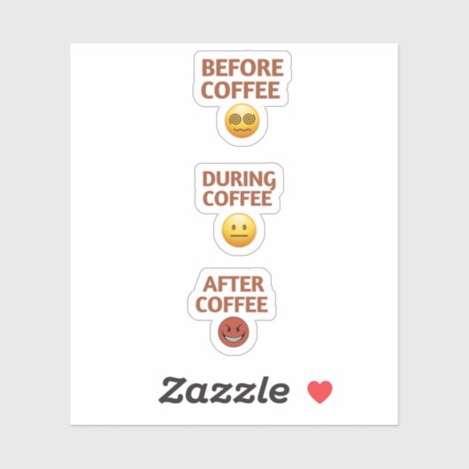 Before During After Coffee Mood Vector Art シール (シート)