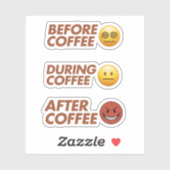 Before During After Coffee Mood Vector Art シール (シート)