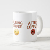 Before During After Coffee Mood Vector Art ジャンボコーヒーマグカップ (正面右)