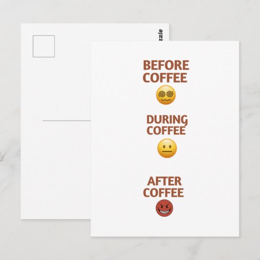 Before During After Coffee Mood Vector Art ポストカード (正面/裏面)
