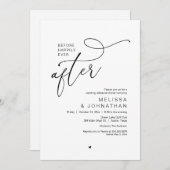 Before Happily Ever After Modern Rehearsal Dinner 招待状 (正面/裏面)