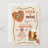 Before I Do カップルシャワー ピザとビール 招待状 (正面)