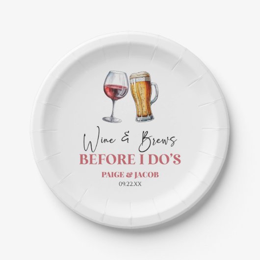 Before I Do's リハーサルディナー ワインとビール ペーパープレート (正面)