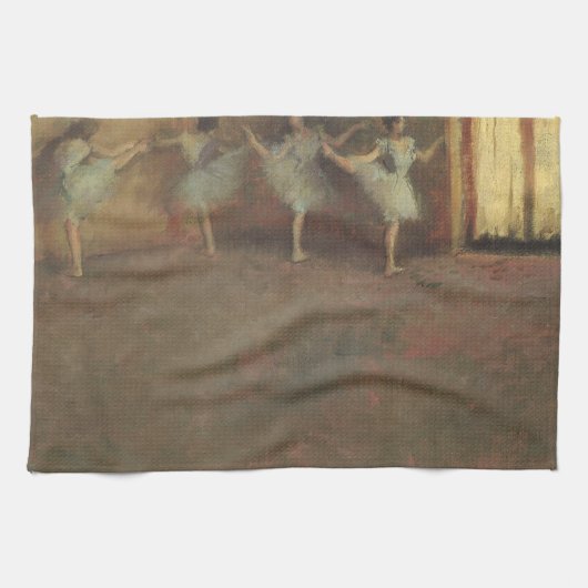 Before the Ballet by Edgar Degas,ヴィンテージファインアート キッチンタオル (横)