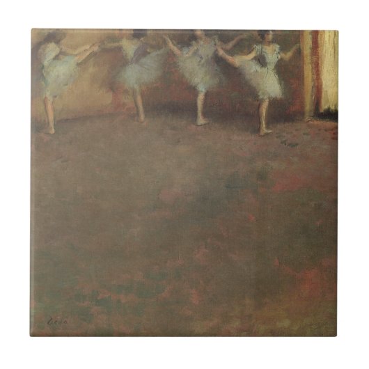 Before the Ballet by Edgar Degas,ヴィンテージファインアート タイル (正面)