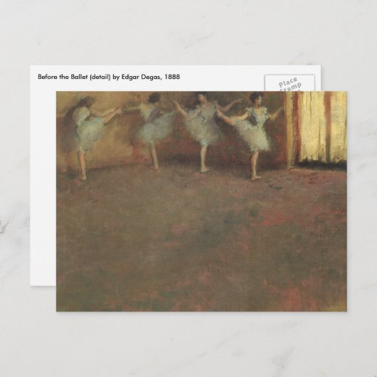 Before the Ballet by Edgar Degas,ヴィンテージファインアート ポストカード (正面/裏面)