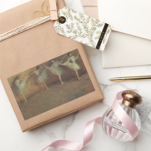 Before the Ballet by Edgar Degas,ヴィンテージファインアート 長方形シール (ギフト)