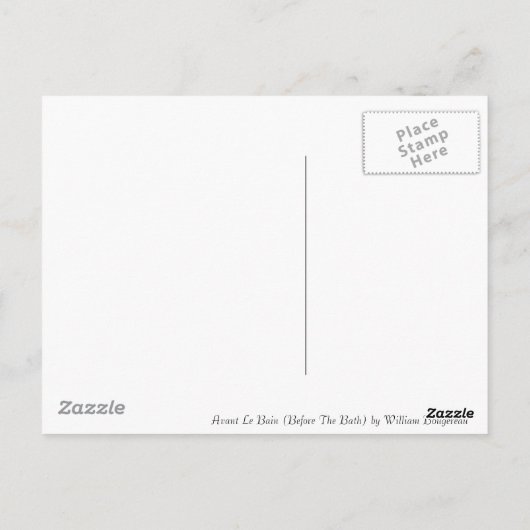 Before The Bath by William Bougerau ポストカード (裏面)
