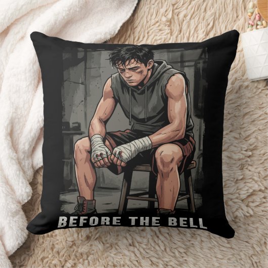 Before The Bell Motivational Boxing Gym Art クッション (ブランケット)