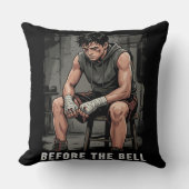 Before The Bell Motivational Boxing Gym Art クッション (正面)