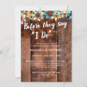 Before They Say I Do(結婚式直前)Rustic(田舎風)リハーサルディナー 招待状 (正面)