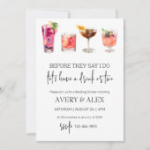 Before They Say I Do | cocktail Bachelorette Party 招待状 (正面)