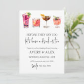 Before They Say I Do | cocktail Bachelorette Party 招待状 (スタンド正面)