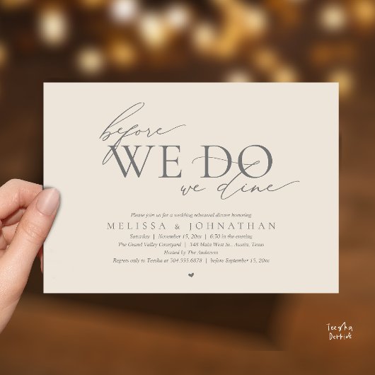 Before We Do, We Dine ウェディングリハーサルディナー 招待状