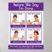 Before We Say I’m Done Classroom Anchor Chart ポスター (正面)